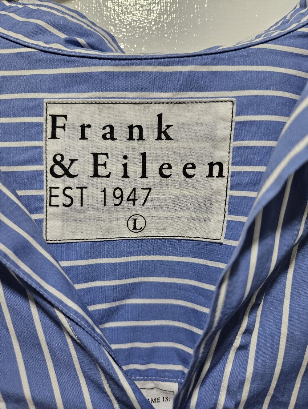 Frank & Eileen Blue and White Striped  Button-Down Shirt - Picture 2 of 3